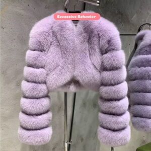 Gorgeous Cropped Real Fox Fur Coat - Stylish, Cozy, and Totally Insta-Worthy!